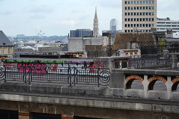 Skyline of Brussels with Atomium