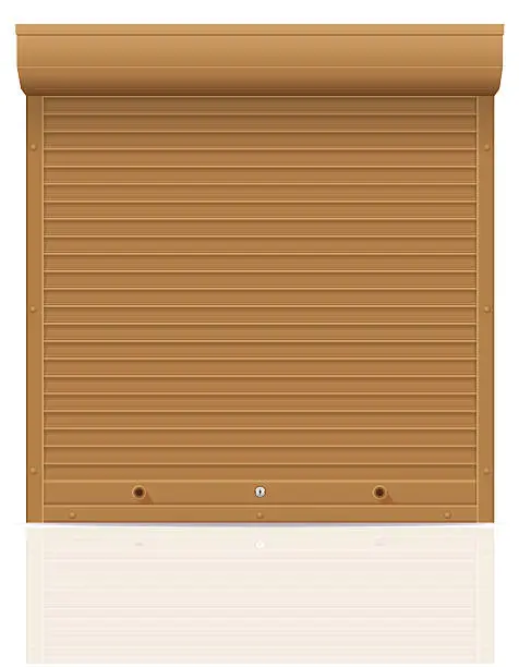 Vector illustration of brown rolling shutters vector illustration