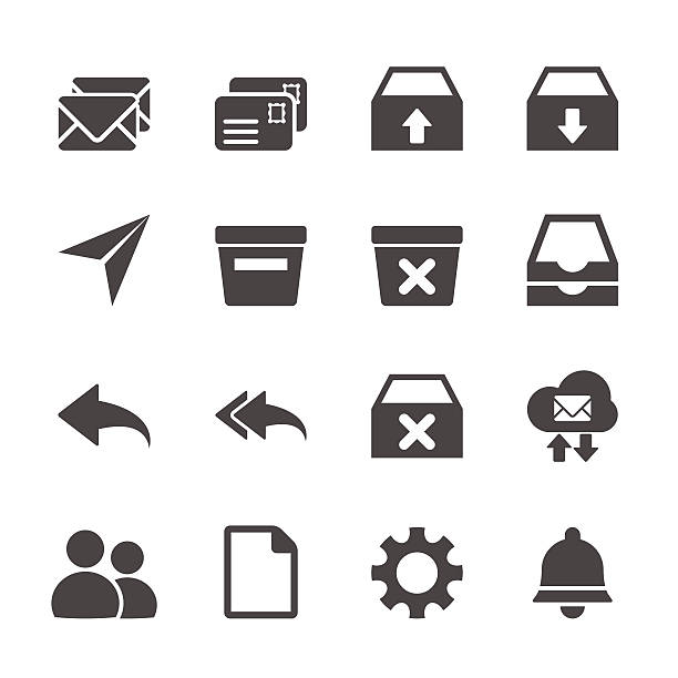 email icon set, vector eps10 vector art illustration