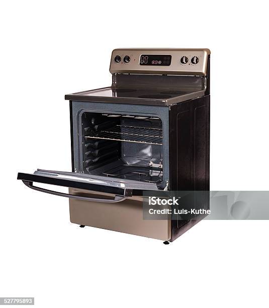 Isolated Vitroceramic Stove Oven Open White Background Stock Photo - Download Image Now