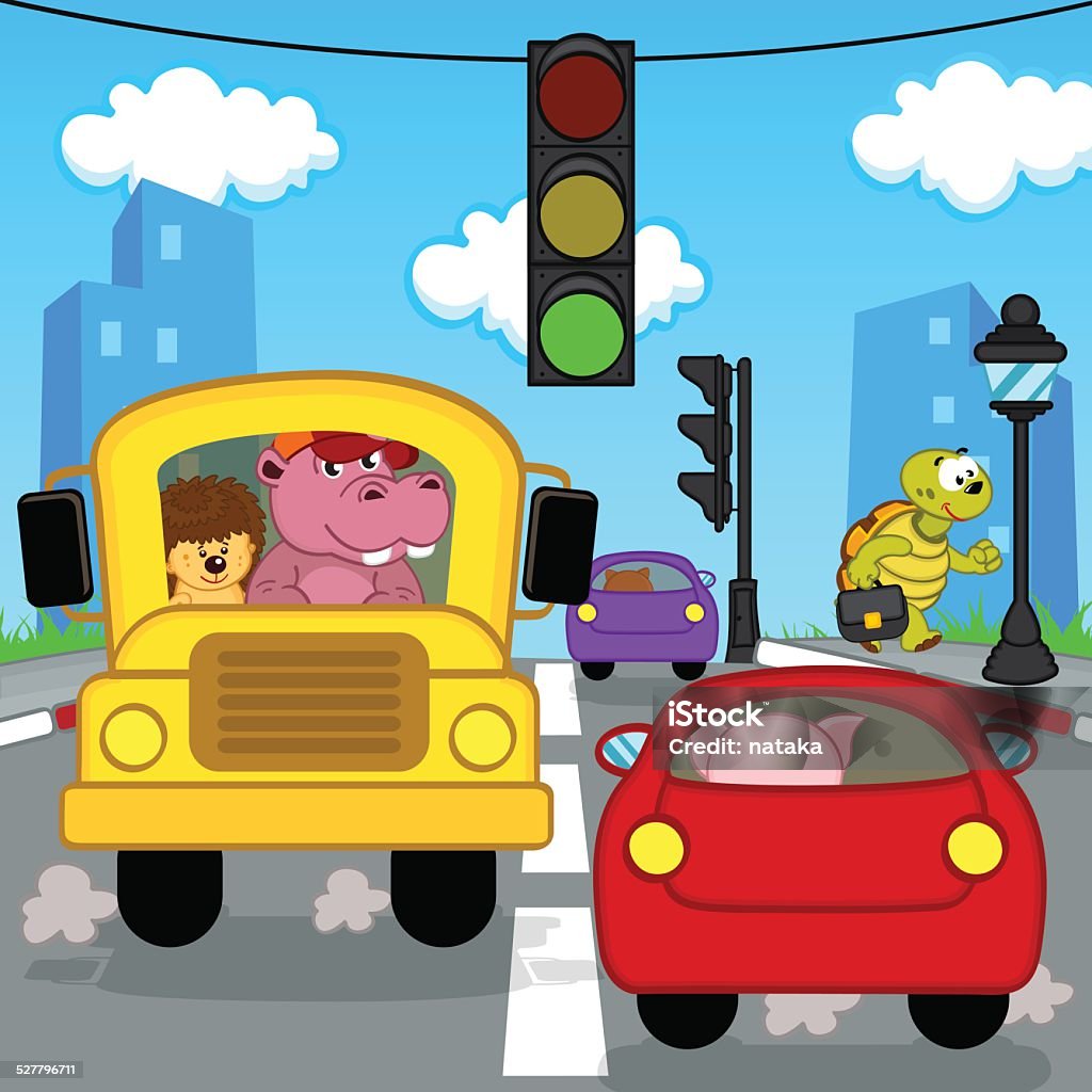 transport traffic in city transport traffic in city - vector illustration, eps Animal stock vector