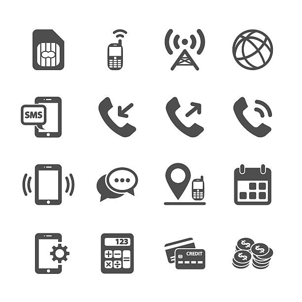 telecommunication account managment icon set, vector eps10 vector art illustration