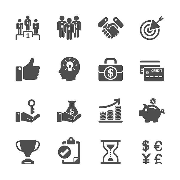 business management and human resources icon set, vector eps10 vector art illustration