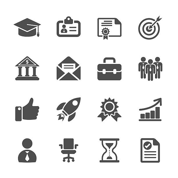 business career work icon set, vector eps10 - jobs stock illustrations
