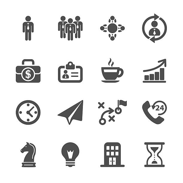 business strategy icon set, vector eps10 business strategy icon set, vector eps10.. strategy symbols stock illustrations