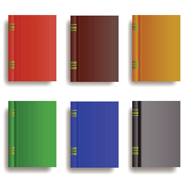 set of books colorful illustration with set of books on white background book binding illustrations stock illustrations