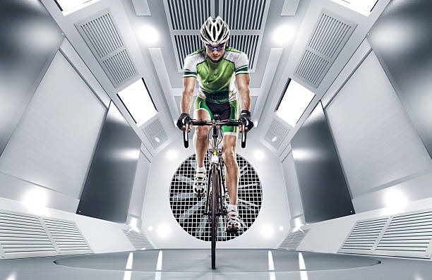 istock Sport. Cyclist in the wind tunnel 527813305