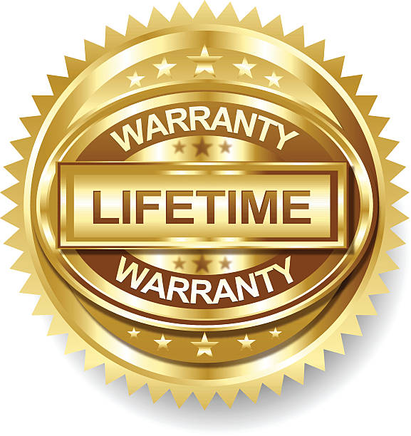 Vector Lifetime Golden warranty label tag vector art illustration