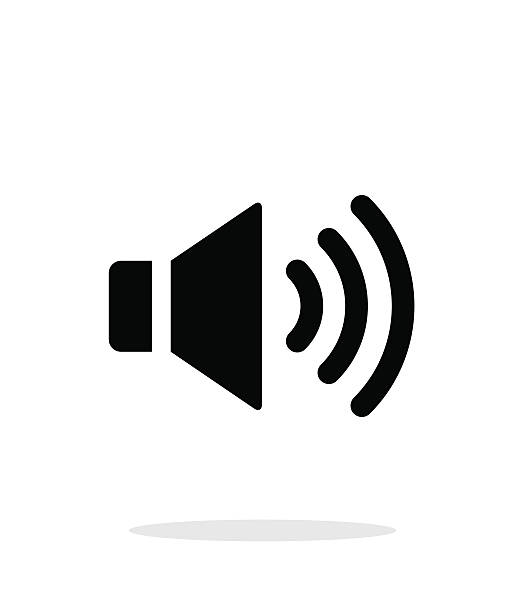 볼륨 최대. 흰색 배경의 한뼘통화가 아이콘크기. - interface icons audio stock illustrations