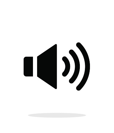 Volume max. Speaker icon on white background. Vector illustration.