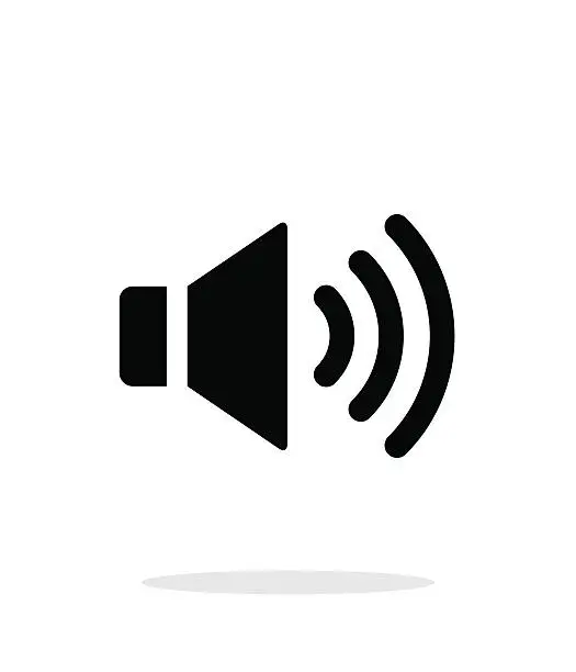 Vector illustration of Volume max. Speaker icon on white background.