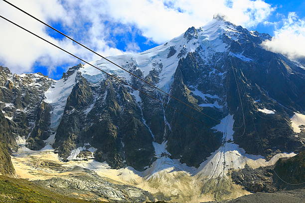 istock Aiguille du Midi Steel cable car over Chamonix Mont Blanc 527838517