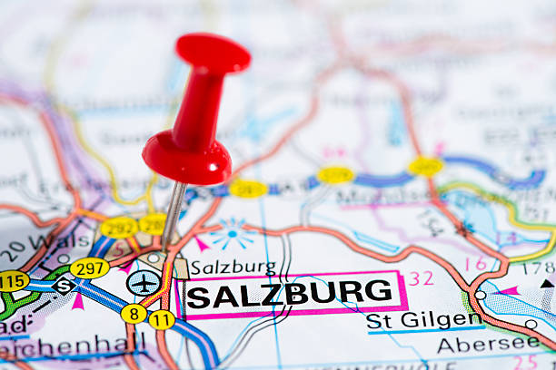 istock European cities on map series: Salzburg 527838663