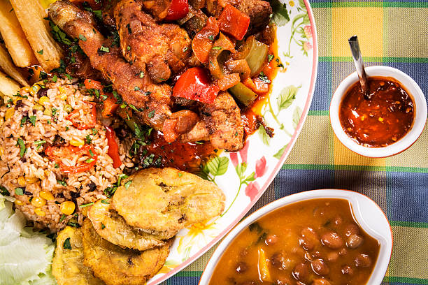 Stewed chicken with vegetables and rise