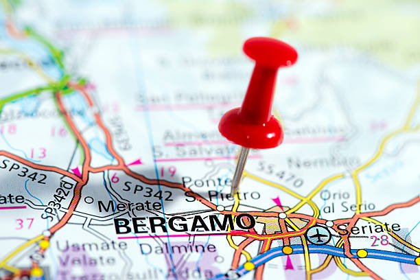 istock European cities on map series: Bergamo 527839913