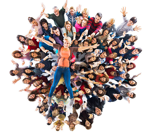 istock Large group of playful people. 527842995
