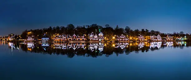 Boathouse Row is a historic site located on the east bank of the Schuylkill River.