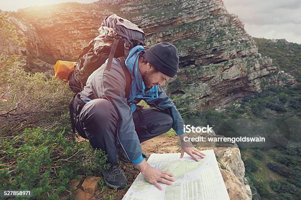 Lost Mountain Man Stock Photo - Download Image Now - Men, Adventure, Activity