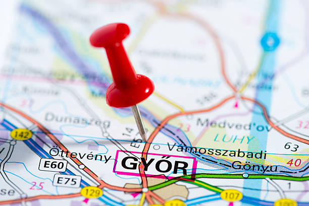 istock European cities on map series: Gyor 527859547