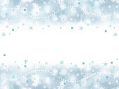 frozen aqua blue snowflake party background with blank space