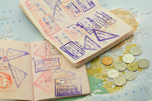 istock Passports,coins,map,card 527860583