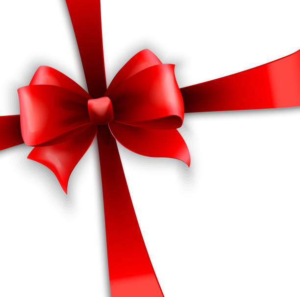 istock Invitation card with red holiday ribbon and bow 527861227