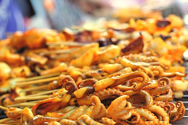 istock B-B-Q Grilled Squid in the market 527862257