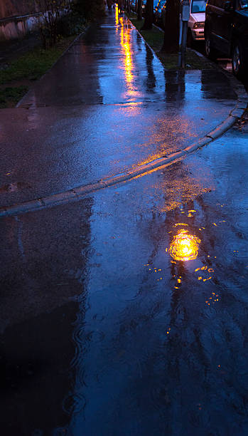 istock Street at night with rain 527862343