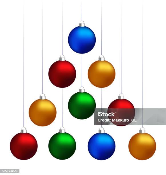 Christmas Balls Hanging Like Fir Tree Stock Illustration - Download Image Now - Blue, Celebration, Cheerful