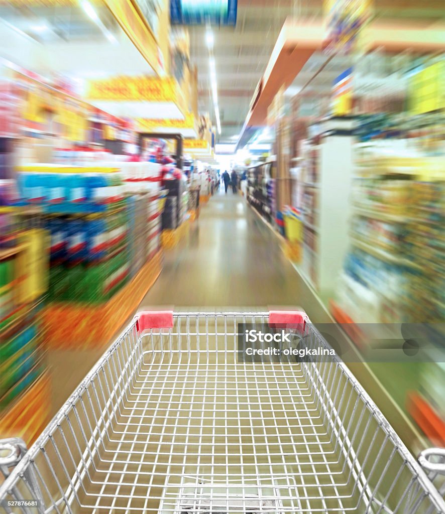 Shoping Shopping in supermarket. Shoping cart Basket Stock Photo