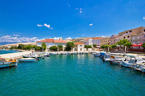 istock Pag island colorful waterfront view 527877595