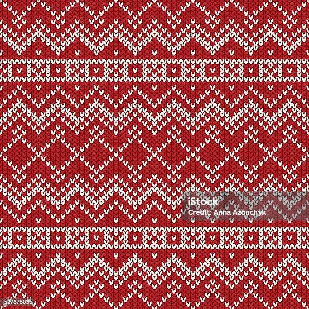 Nordic Traditional Fair Isle Style Seamless Knitted Pattern Stock Illustration - Download Image Now