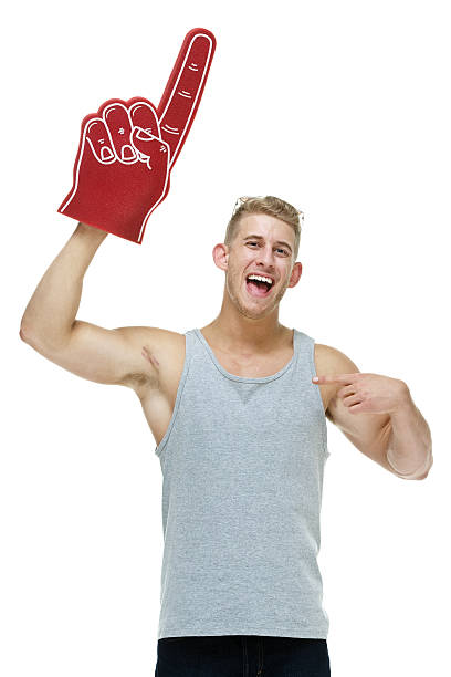 istock Cheerful casual man cheering 527880743
