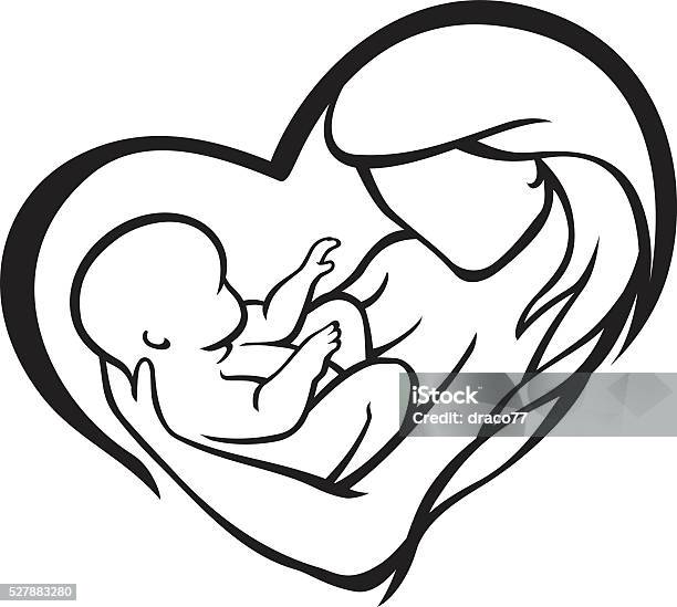 Mothers Love Stock Illustration - Download Image Now - Abstract, Art Product, Baby - Human Age