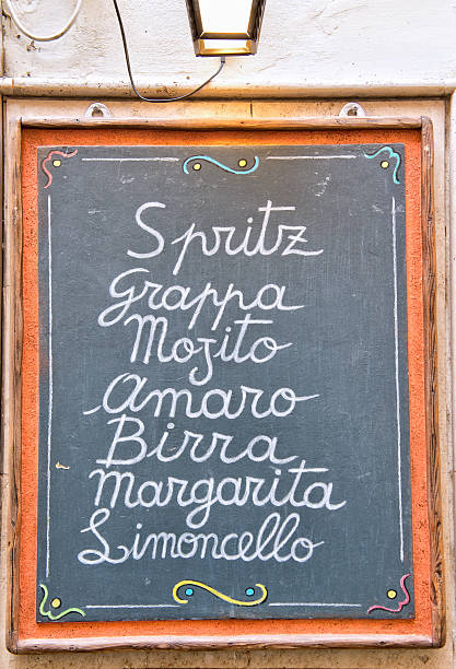 istock Italian bar sign with traditional drinks 527884906