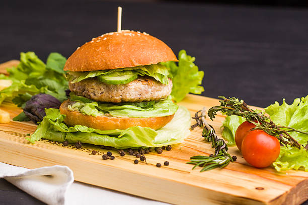 istock gourmet homemade burger with garnish 527886314