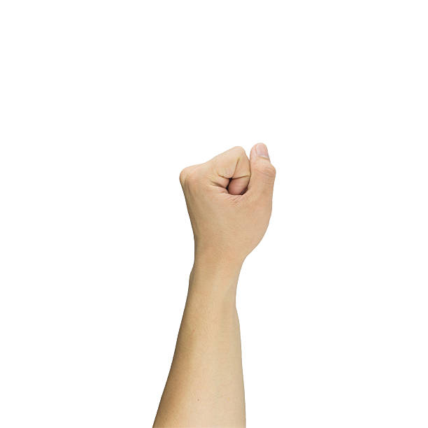 istock Male clenched fist, isolated on a white background 527889244