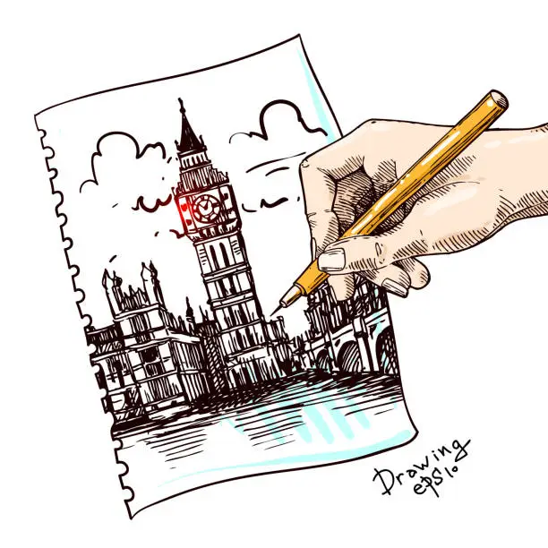 Vector illustration of sketch illustration London