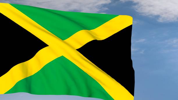 istock Jamaican Flag waving on wind 527891344