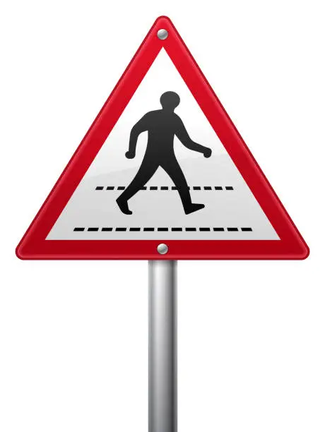 Vector illustration of Pedestrian Crosswalk Walk Sign