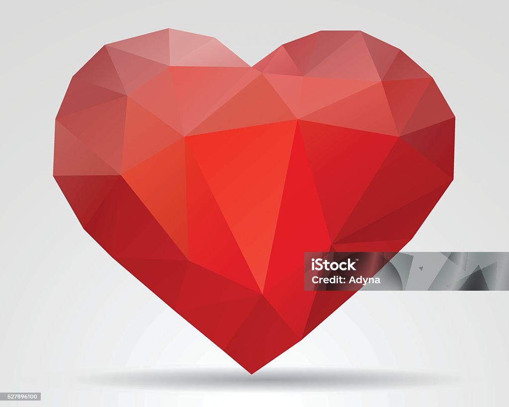 Red Heart Red Triangle Heart Icon. EPS 10. Heart Shape stock vector