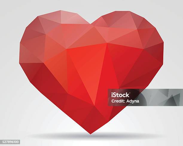 Red Heart Stock Illustration - Download Image Now - Heart Shape, Diamond Shaped, Triangle Shape