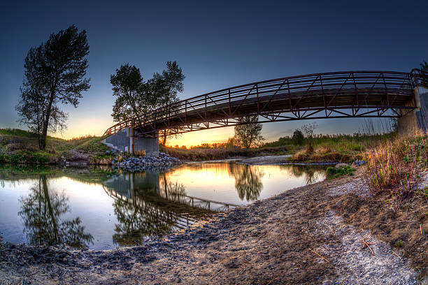 Sunset over Fish Creek Provincial Park in Calgary. Stretching 19 km from east to west, it is the largest urban park in Canada and one of the largest urban parks in North America.