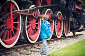 Little boy and the steam locomotive