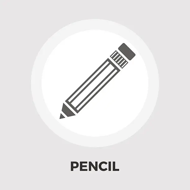 Vector illustration of Pencil icon flat