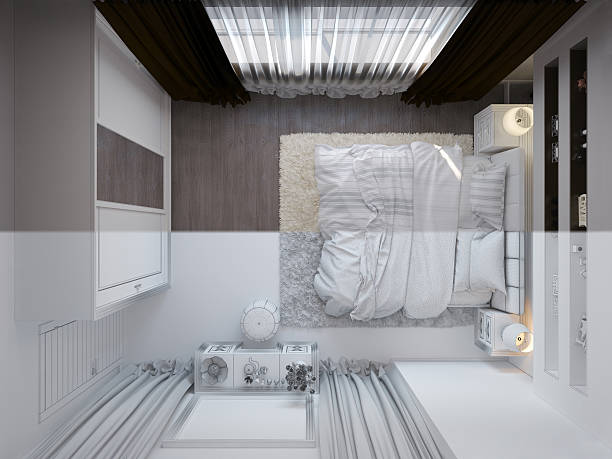 istock 3d render of bedroom interior design in a modern style. 527903484