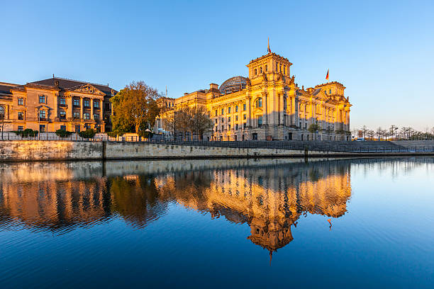 istock Reichstag with reflection in Spree, Berlin 527904562