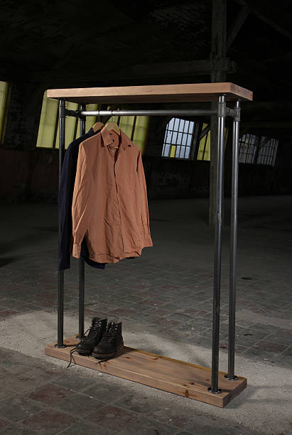 istock modern wooden rack in the loft interior 527905324