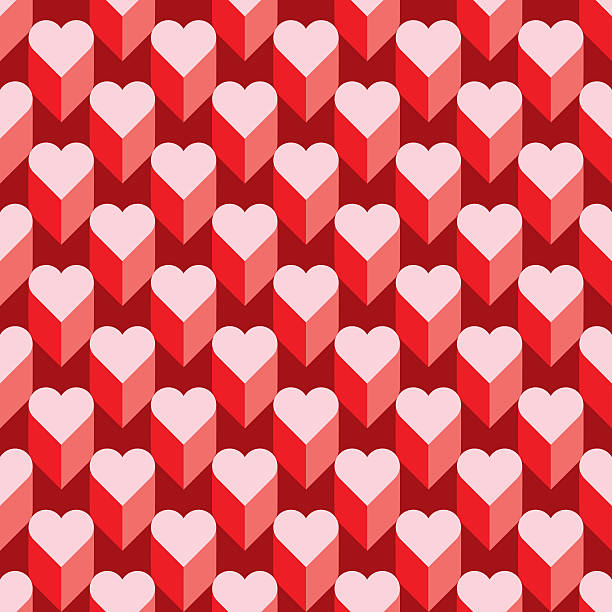 ilustrações, clipart, desenhos animados e ícones de sem costura padrão de coração. ideal para dia dos namorados. - heart shape valentines day vibrant color bright