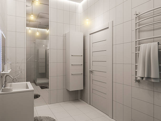 istock 3D rendering of a bathroom interior design for children. 527907726